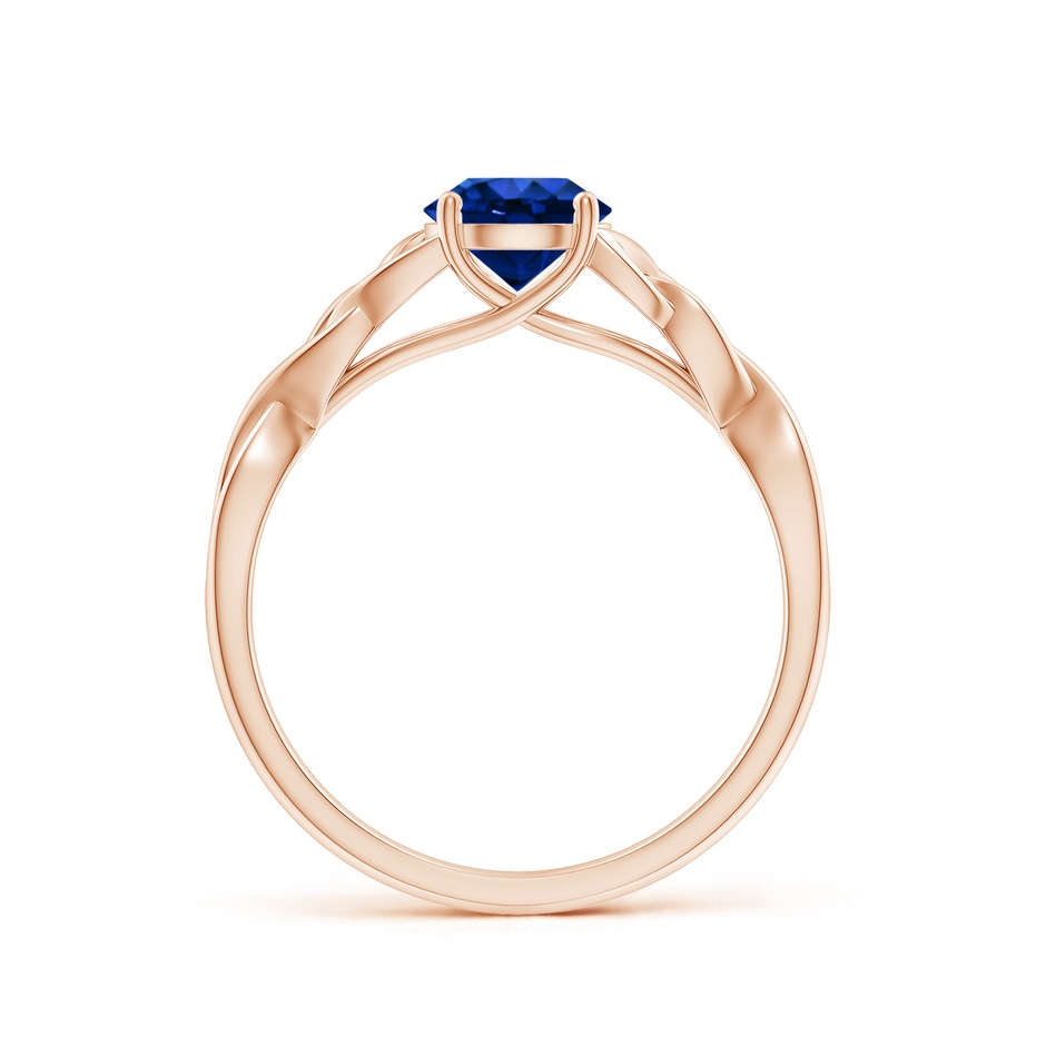 6mm AAAA Round Blue Sapphire Celtic Knot Engagement Ring in Rose Gold side 199