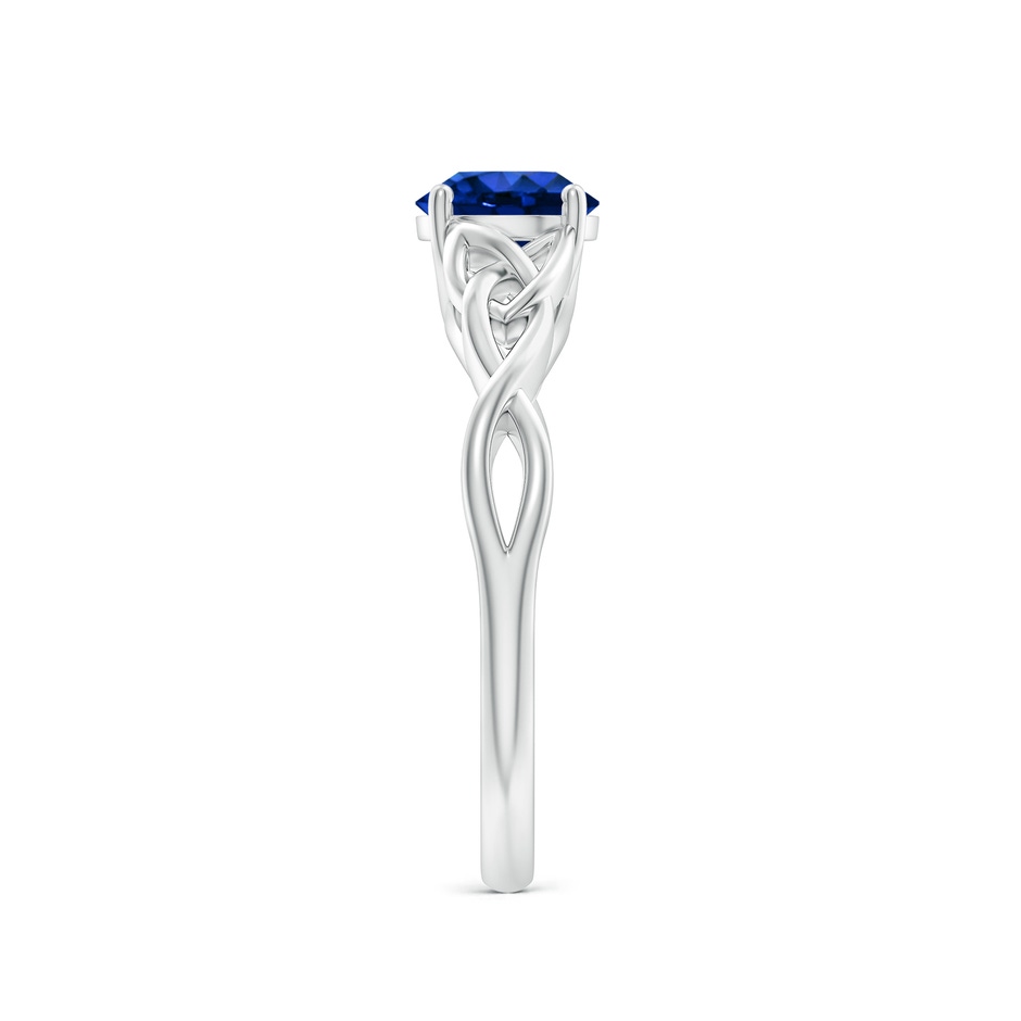 6mm AAAA Round Blue Sapphire Celtic Knot Engagement Ring in White Gold side 299