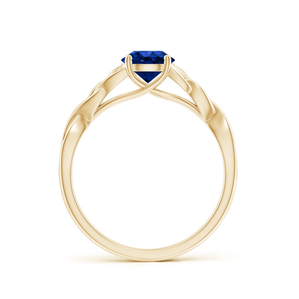 6mm Lab-Grown Round Blue Sapphire Celtic Knot Engagement Ring in Yellow Gold - side 199
