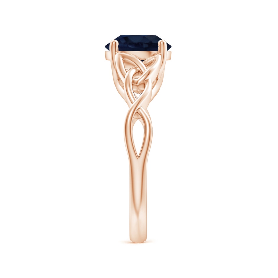 8mm A Round Blue Sapphire Celtic Knot Engagement Ring in 18K Rose Gold side 299