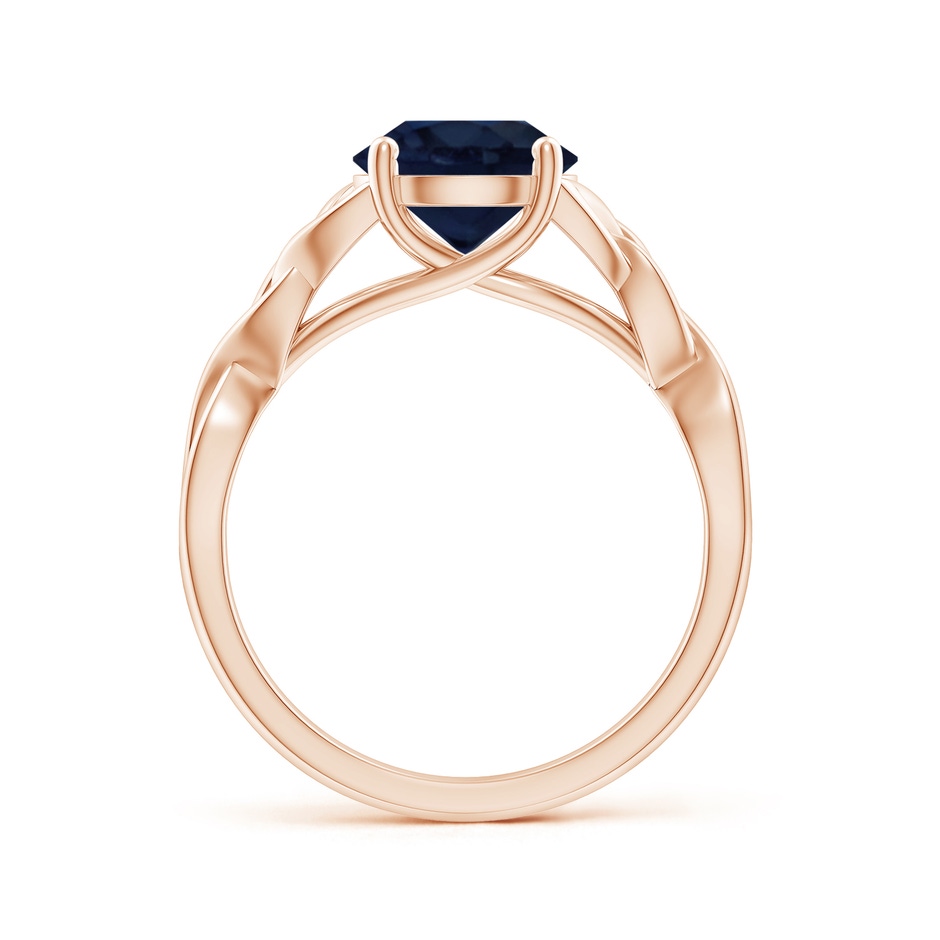 8mm A Round Blue Sapphire Celtic Knot Engagement Ring in Rose Gold side 199