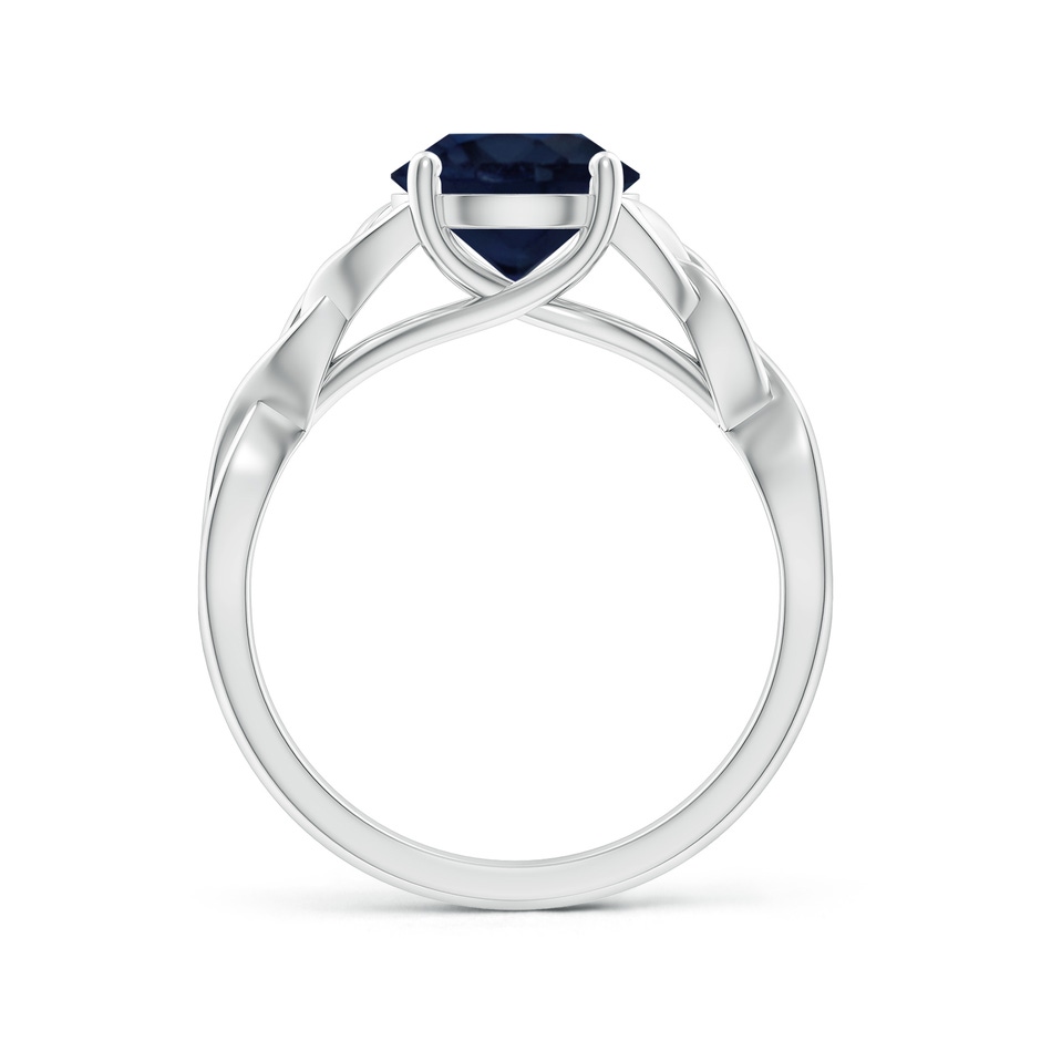 8mm A Round Blue Sapphire Celtic Knot Engagement Ring in White Gold side 199