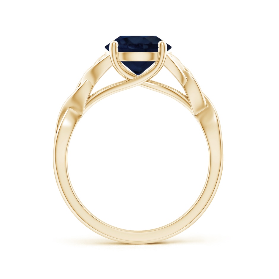 8mm A Round Blue Sapphire Celtic Knot Engagement Ring in Yellow Gold side 199