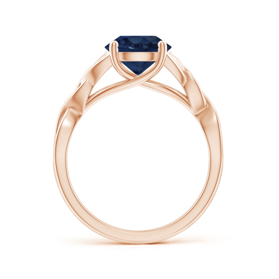 8mm AA Round Blue Sapphire Celtic Knot Engagement Ring in Rose Gold side 199