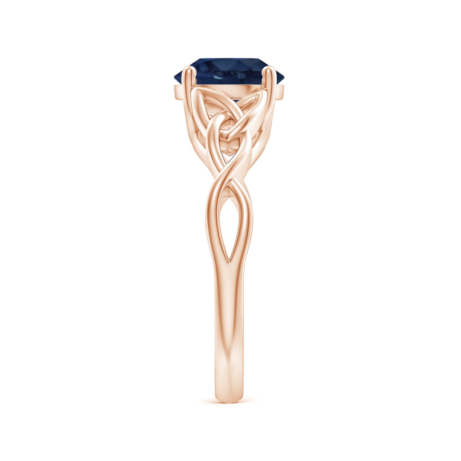 8mm AA Round Blue Sapphire Celtic Knot Engagement Ring in Rose Gold side 299