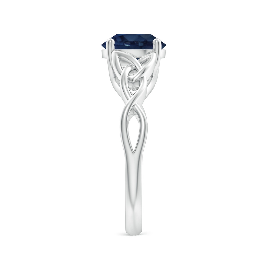 8mm AA Round Blue Sapphire Celtic Knot Engagement Ring in White Gold side 299