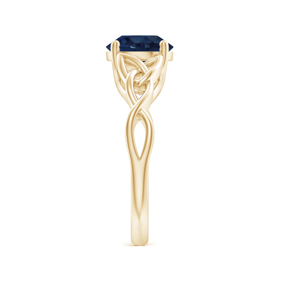 8mm AA Round Blue Sapphire Celtic Knot Engagement Ring in Yellow Gold side 299