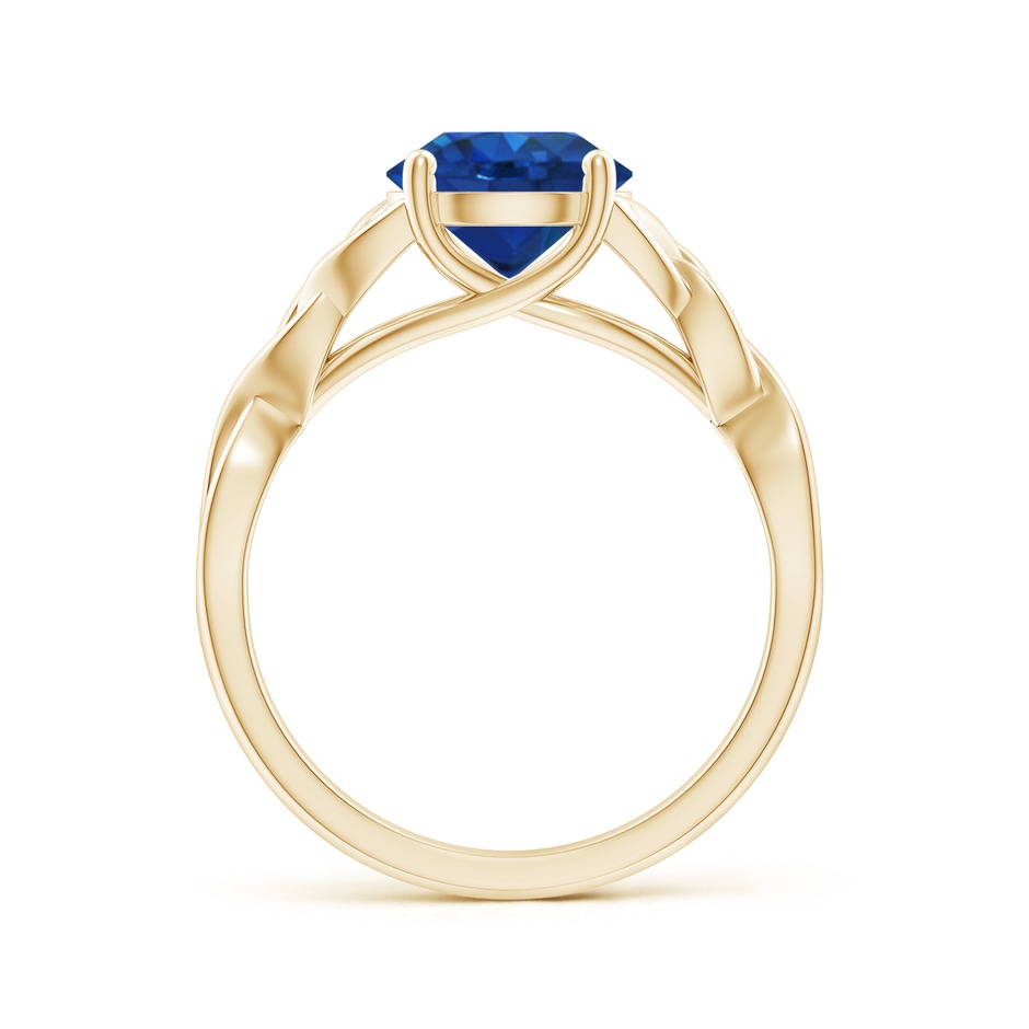 8mm AAA Round Blue Sapphire Celtic Knot Engagement Ring in 18K Yellow Gold side 199