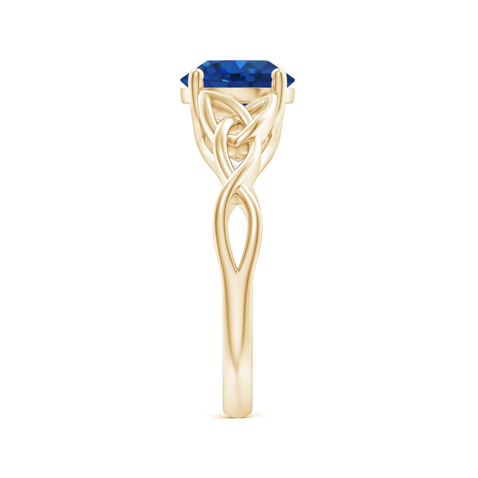 8mm AAA Round Blue Sapphire Celtic Knot Engagement Ring in 18K Yellow Gold side 299