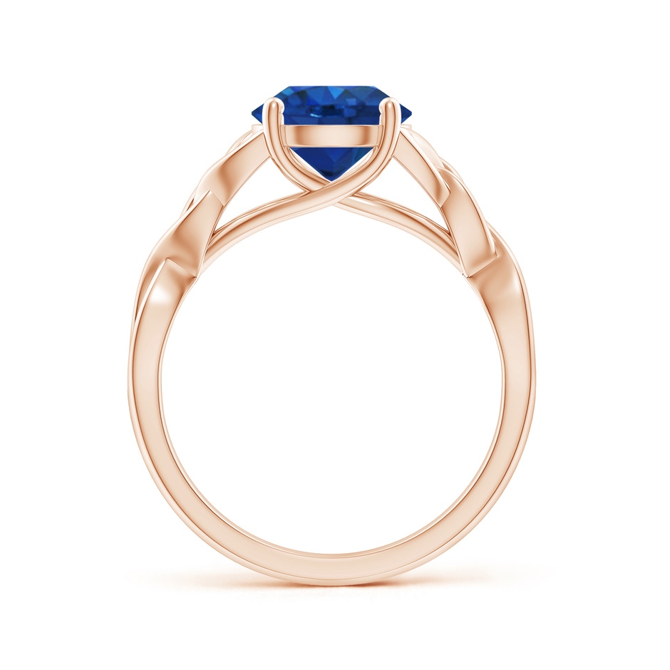 8mm AAA Round Blue Sapphire Celtic Knot Engagement Ring in Rose Gold side 199