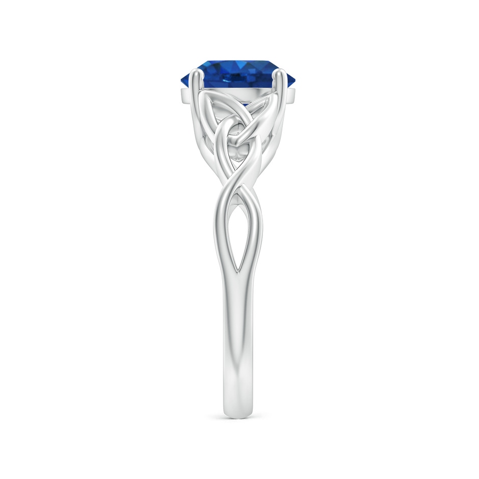 8mm AAA Round Blue Sapphire Celtic Knot Engagement Ring in White Gold side 299