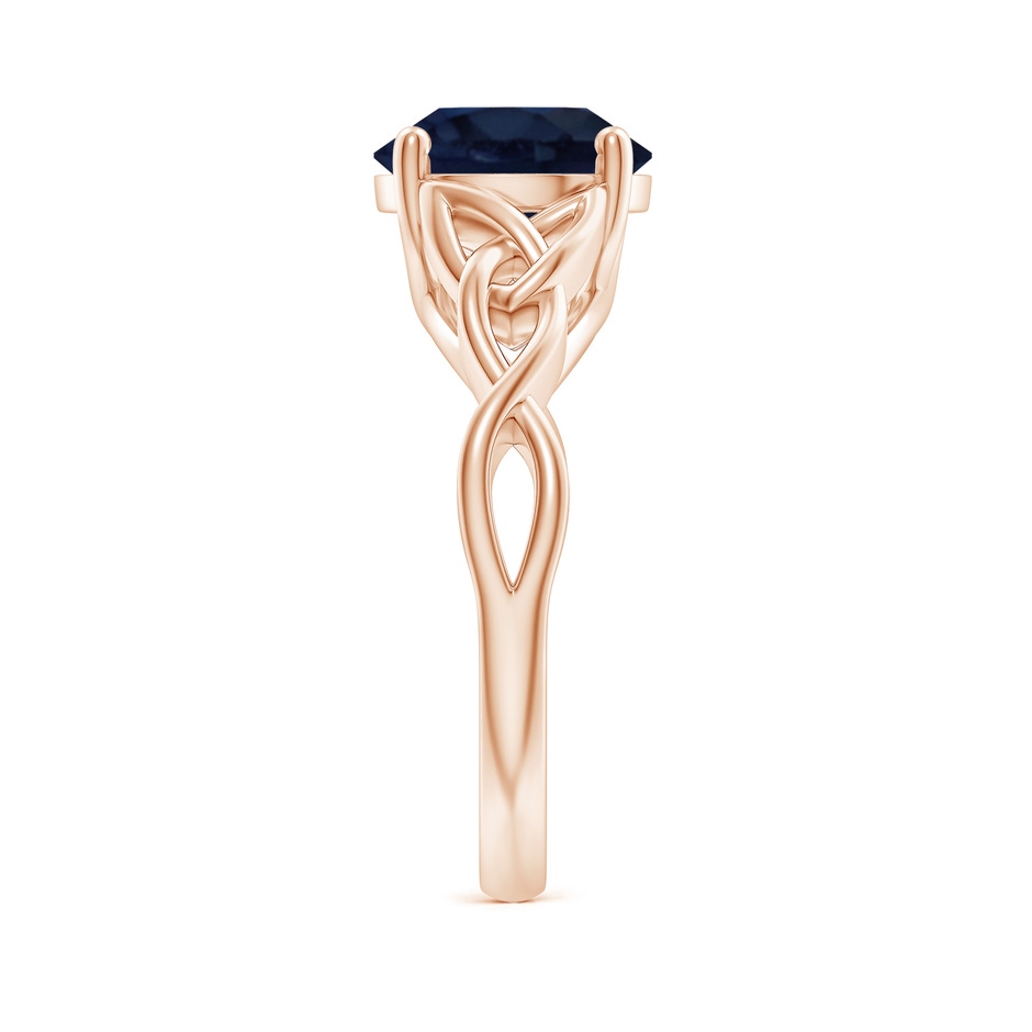9mm A Round Blue Sapphire Celtic Knot Engagement Ring in 18K Rose Gold side 299