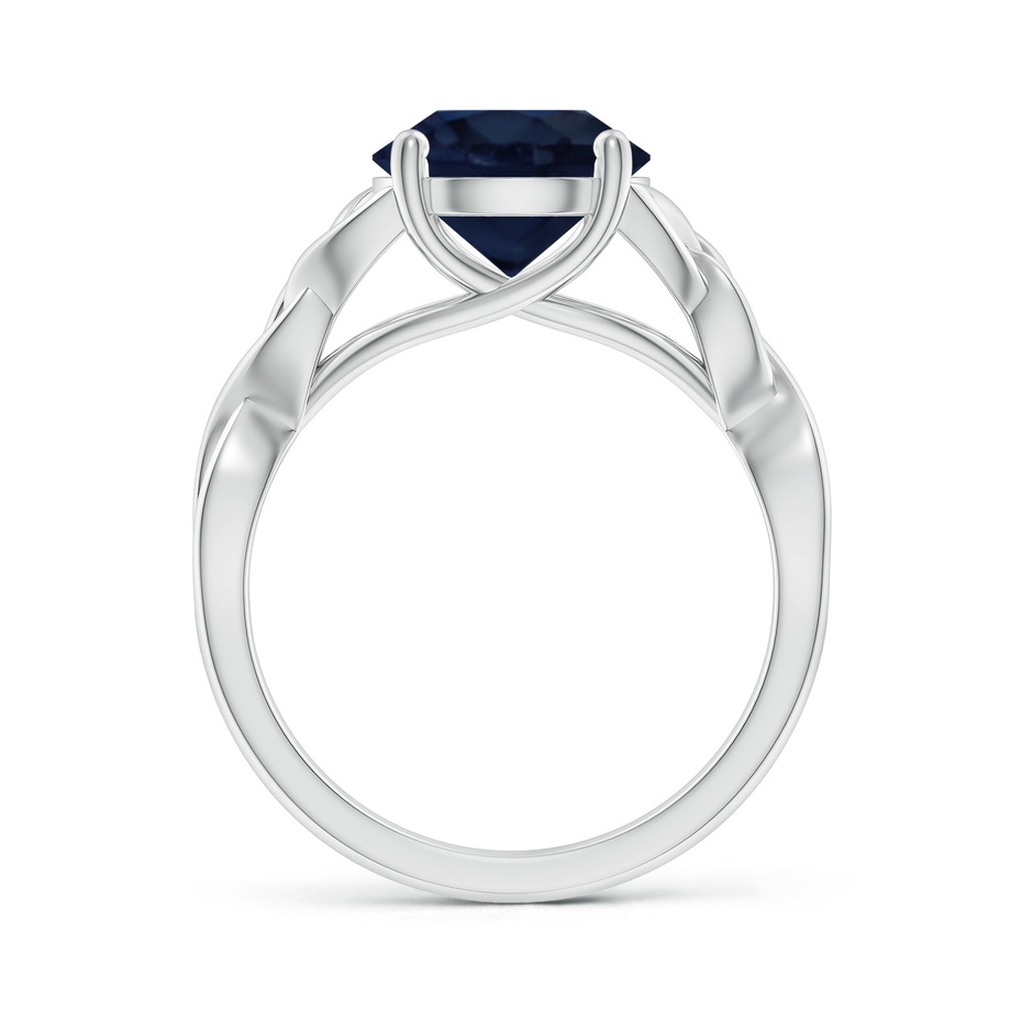 9mm A Round Blue Sapphire Celtic Knot Engagement Ring in White Gold side 199