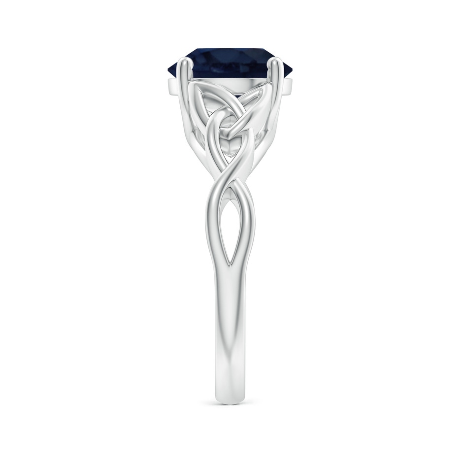 9mm A Round Blue Sapphire Celtic Knot Engagement Ring in White Gold side 299