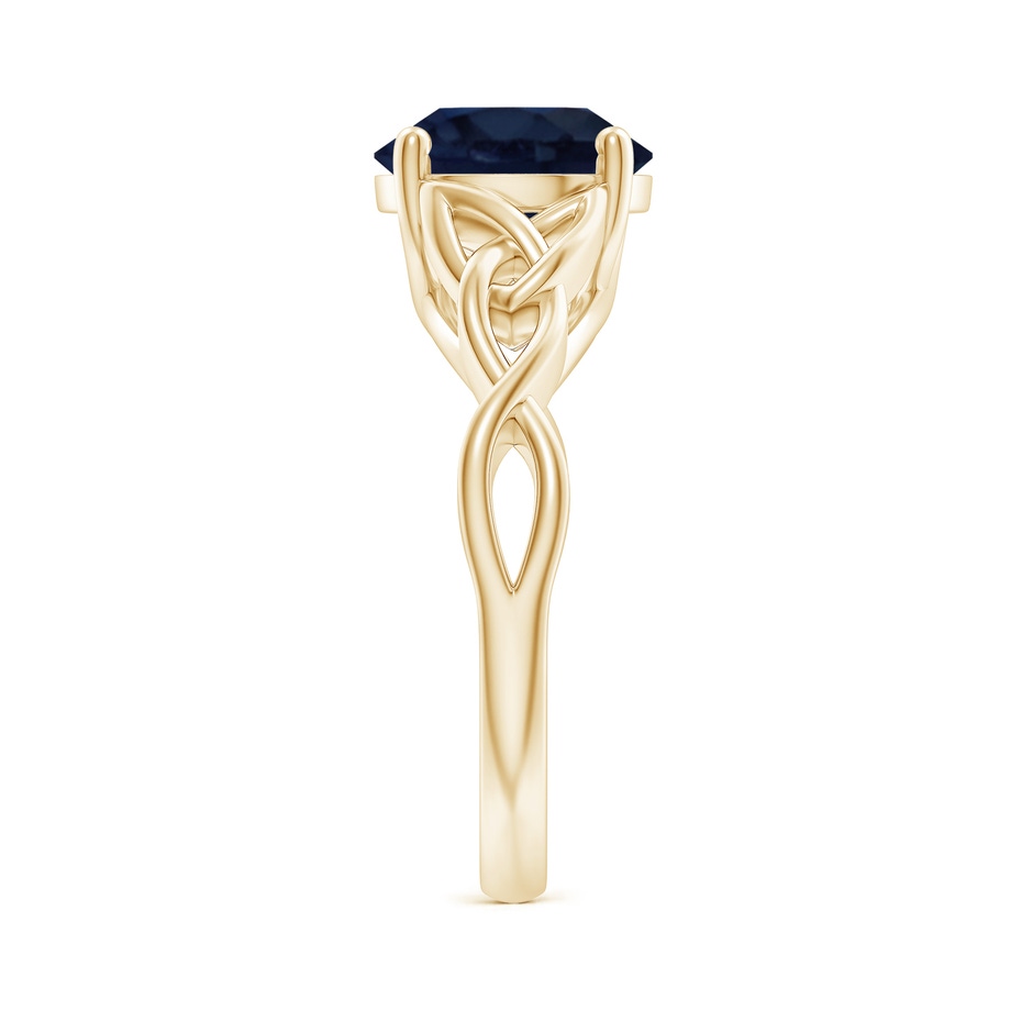 9mm A Round Blue Sapphire Celtic Knot Engagement Ring in Yellow Gold side 299