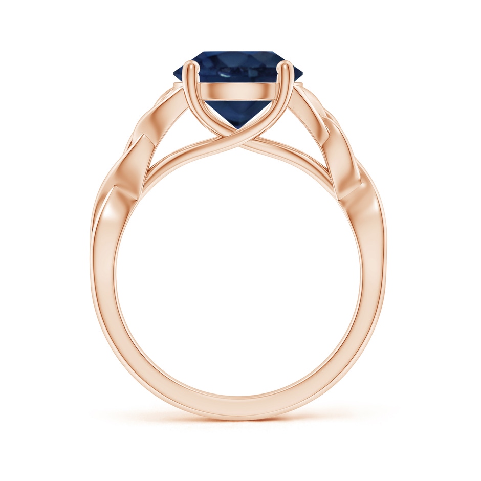 9mm AA Round Blue Sapphire Celtic Knot Engagement Ring in 18K Rose Gold side 199