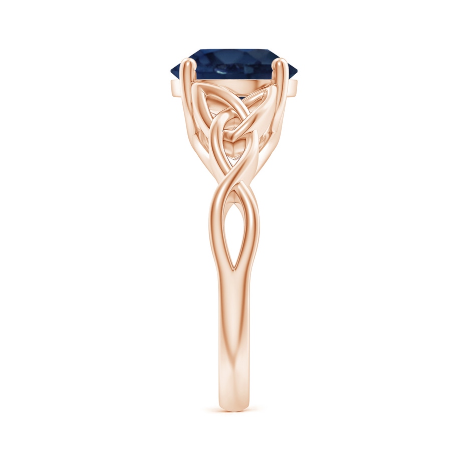 9mm AA Round Blue Sapphire Celtic Knot Engagement Ring in 18K Rose Gold side 299