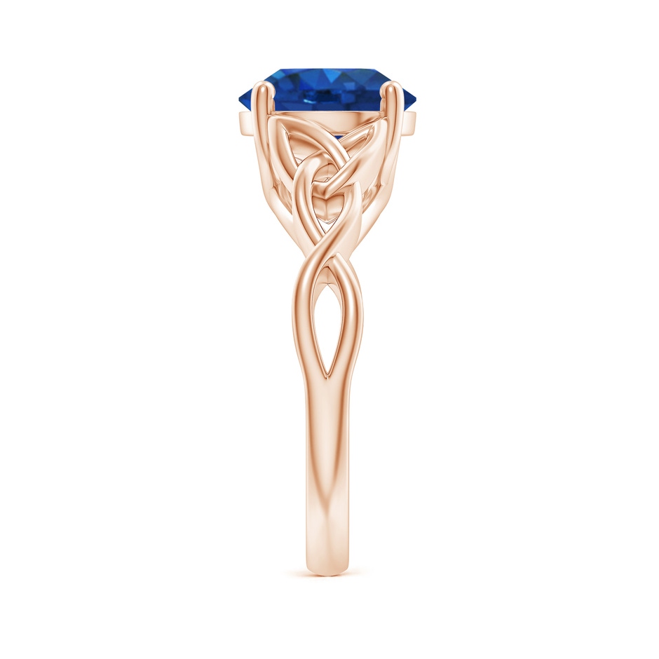 9mm AAA Round Blue Sapphire Celtic Knot Engagement Ring in 18K Rose Gold side 299