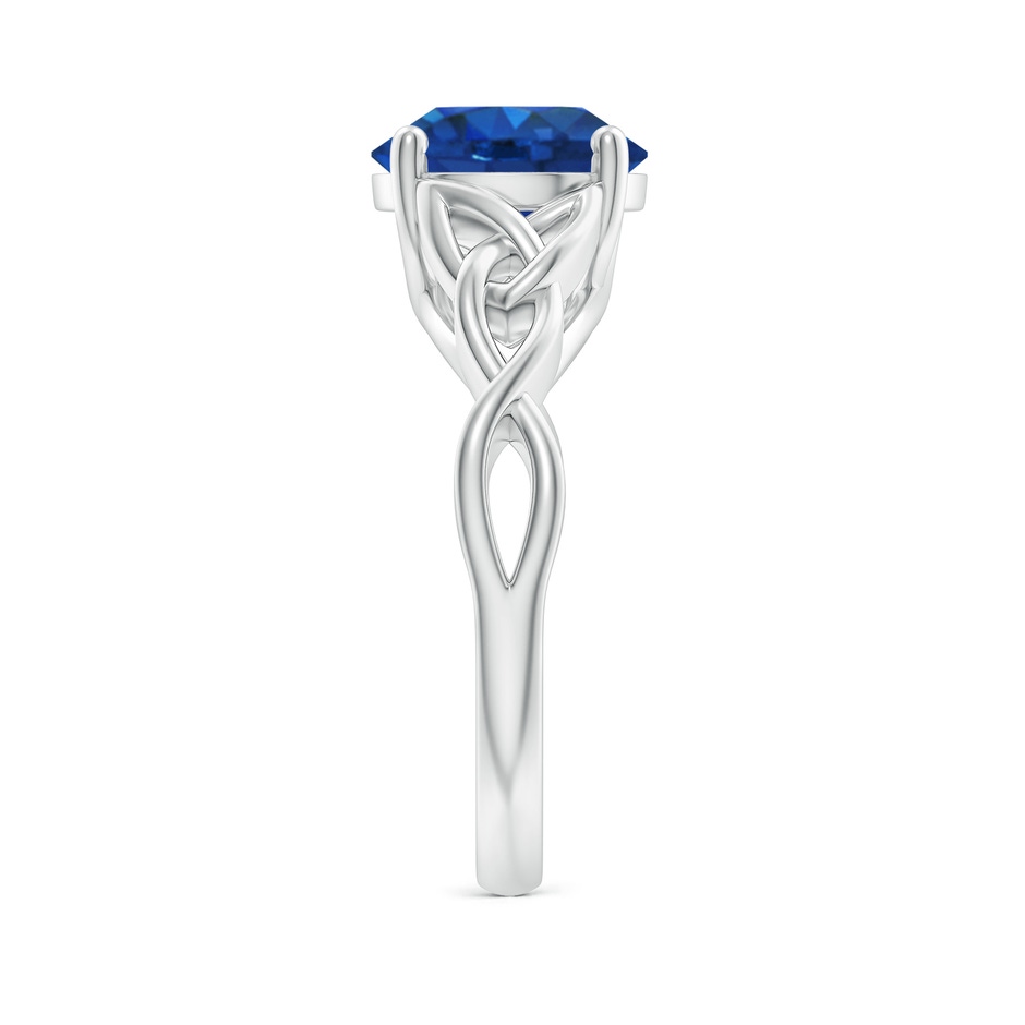 9mm AAA Round Blue Sapphire Celtic Knot Engagement Ring in P950 Platinum side 299