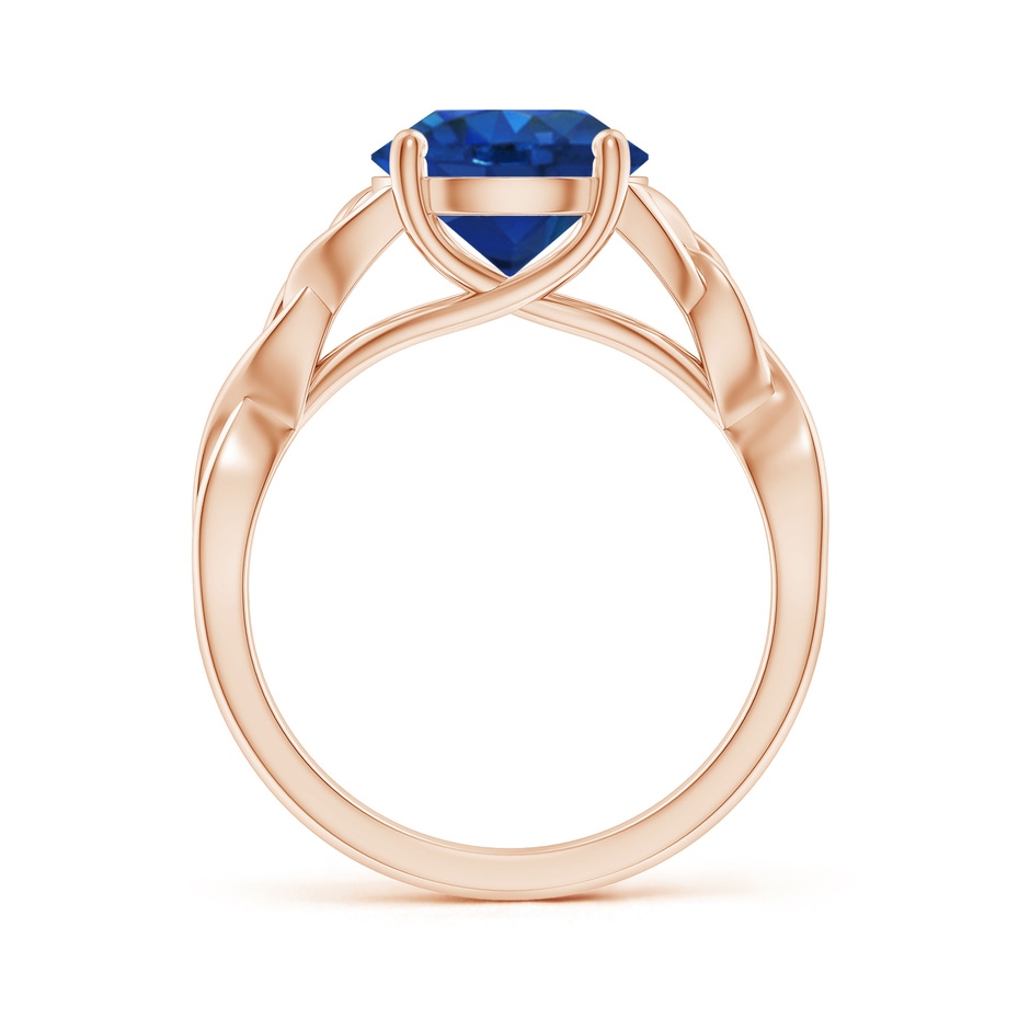 9mm AAA Round Blue Sapphire Celtic Knot Engagement Ring in Rose Gold side 199