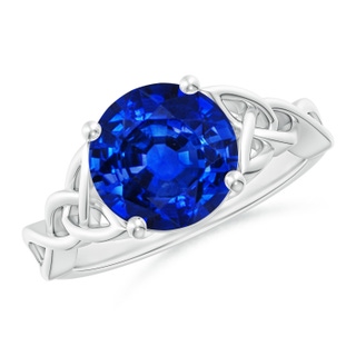 9mm Lab-Grown Round Blue Sapphire Celtic Knot Engagement Ring in P950 Platinum