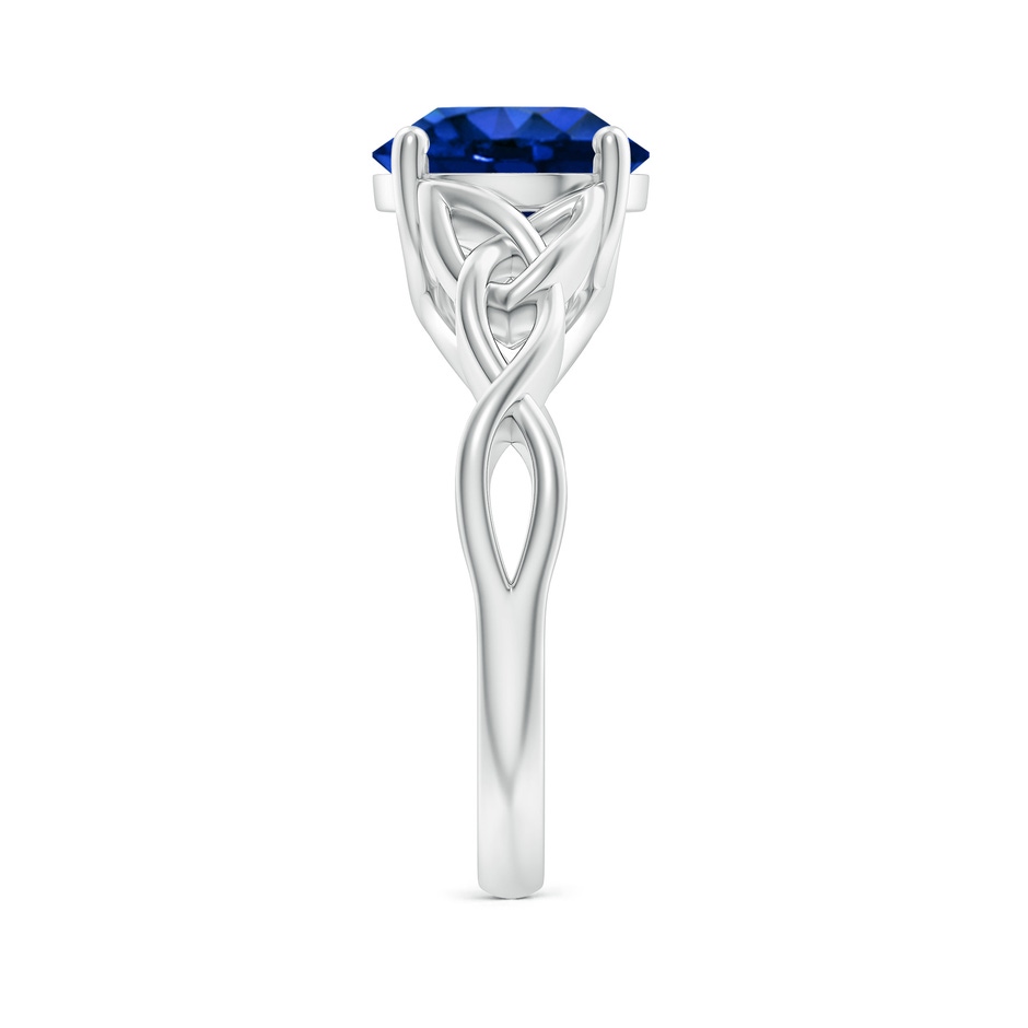 9mm AAAA Round Blue Sapphire Celtic Knot Engagement Ring in P950 Platinum side 299