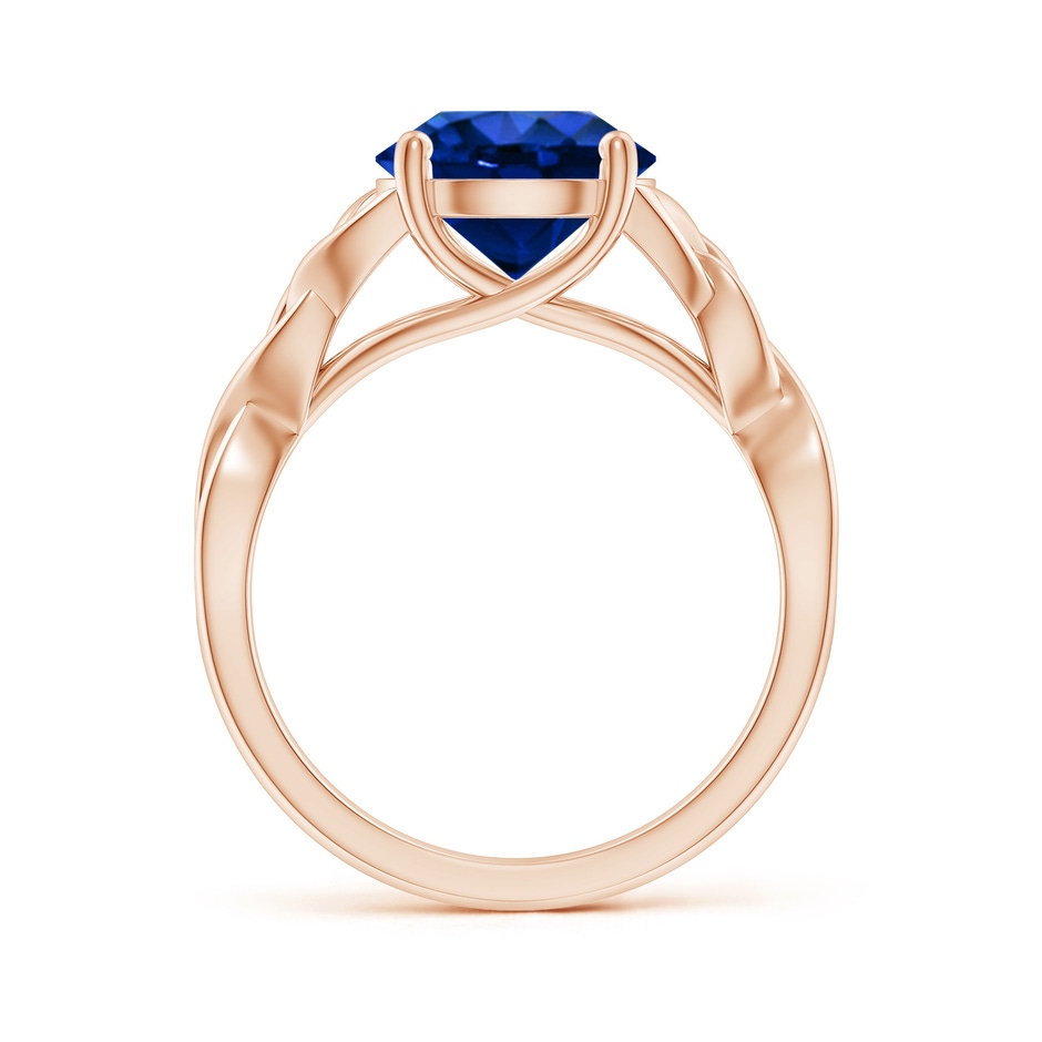 9mm AAAA Round Blue Sapphire Celtic Knot Engagement Ring in Rose Gold side 199