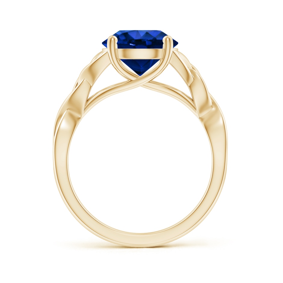 9mm AAAA Round Blue Sapphire Celtic Knot Engagement Ring in Yellow Gold side 199