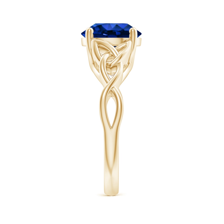 9mm AAAA Round Blue Sapphire Celtic Knot Engagement Ring in Yellow Gold side 299