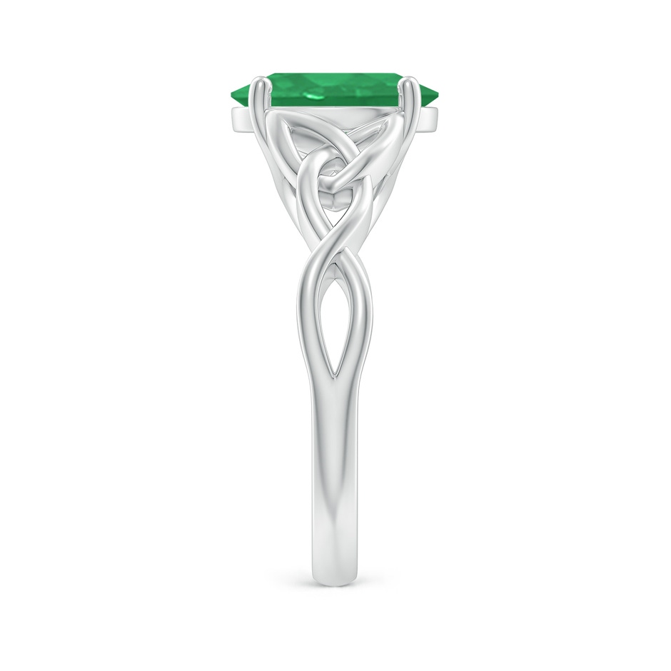 10x8mm A Oval Emerald Celtic Knot Engagement Ring in P950 Platinum side 299