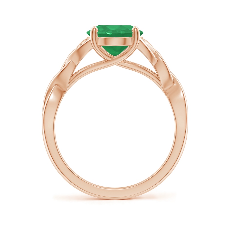 10x8mm A Oval Emerald Celtic Knot Engagement Ring in Rose Gold side 199
