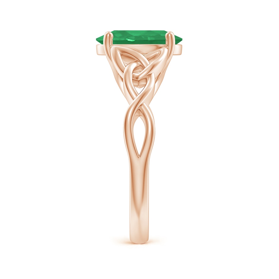 10x8mm A Oval Emerald Celtic Knot Engagement Ring in Rose Gold side 299