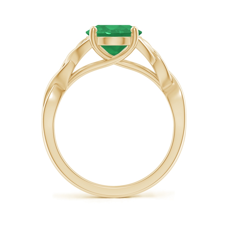10x8mm A Oval Emerald Celtic Knot Engagement Ring in Yellow Gold side 199