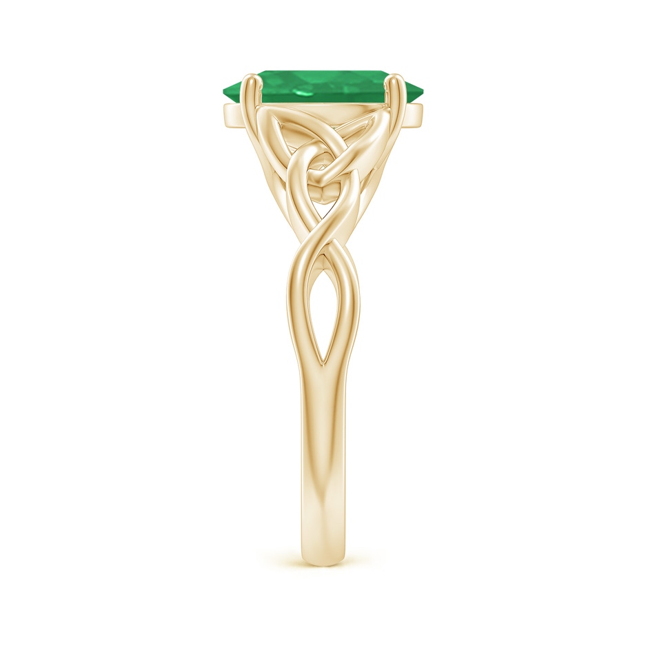 10x8mm A Oval Emerald Celtic Knot Engagement Ring in Yellow Gold side 299