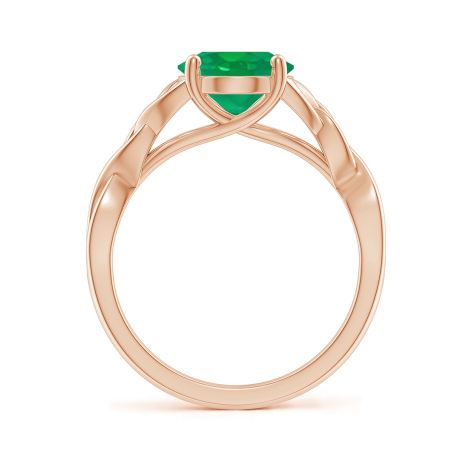 10x8mm AA Oval Emerald Celtic Knot Engagement Ring in 18K Rose Gold side 199