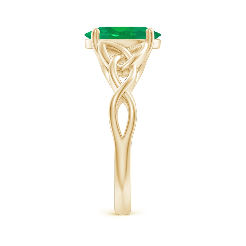 10x8mm AA Oval Emerald Celtic Knot Engagement Ring in Yellow Gold side 299