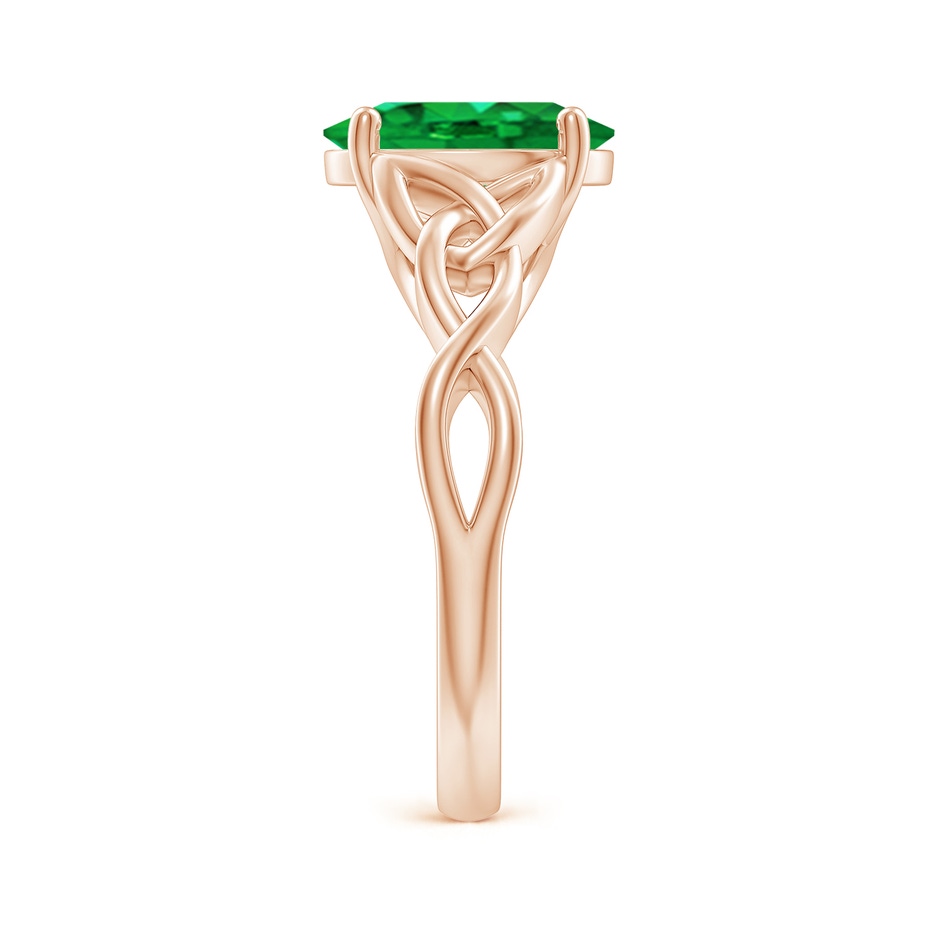 10x8mm AAA Oval Emerald Celtic Knot Engagement Ring in Rose Gold side 299