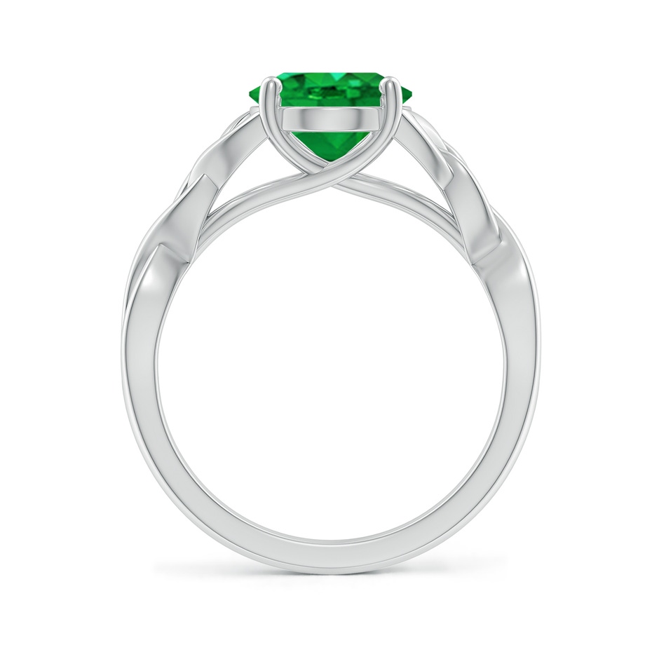 10x8mm AAA Oval Emerald Celtic Knot Engagement Ring in White Gold side 199
