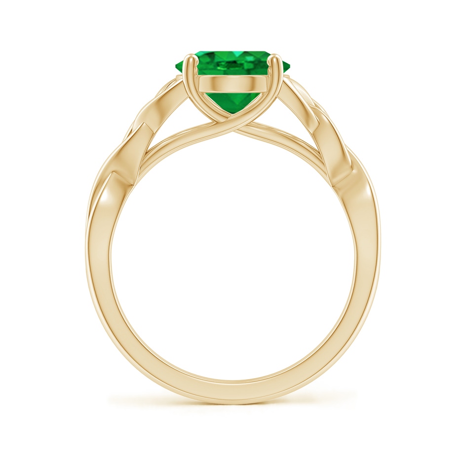 10x8mm AAA Oval Emerald Celtic Knot Engagement Ring in Yellow Gold side 199