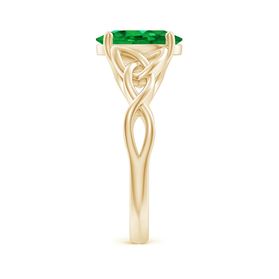 10x8mm AAA Oval Emerald Celtic Knot Engagement Ring in Yellow Gold side 299