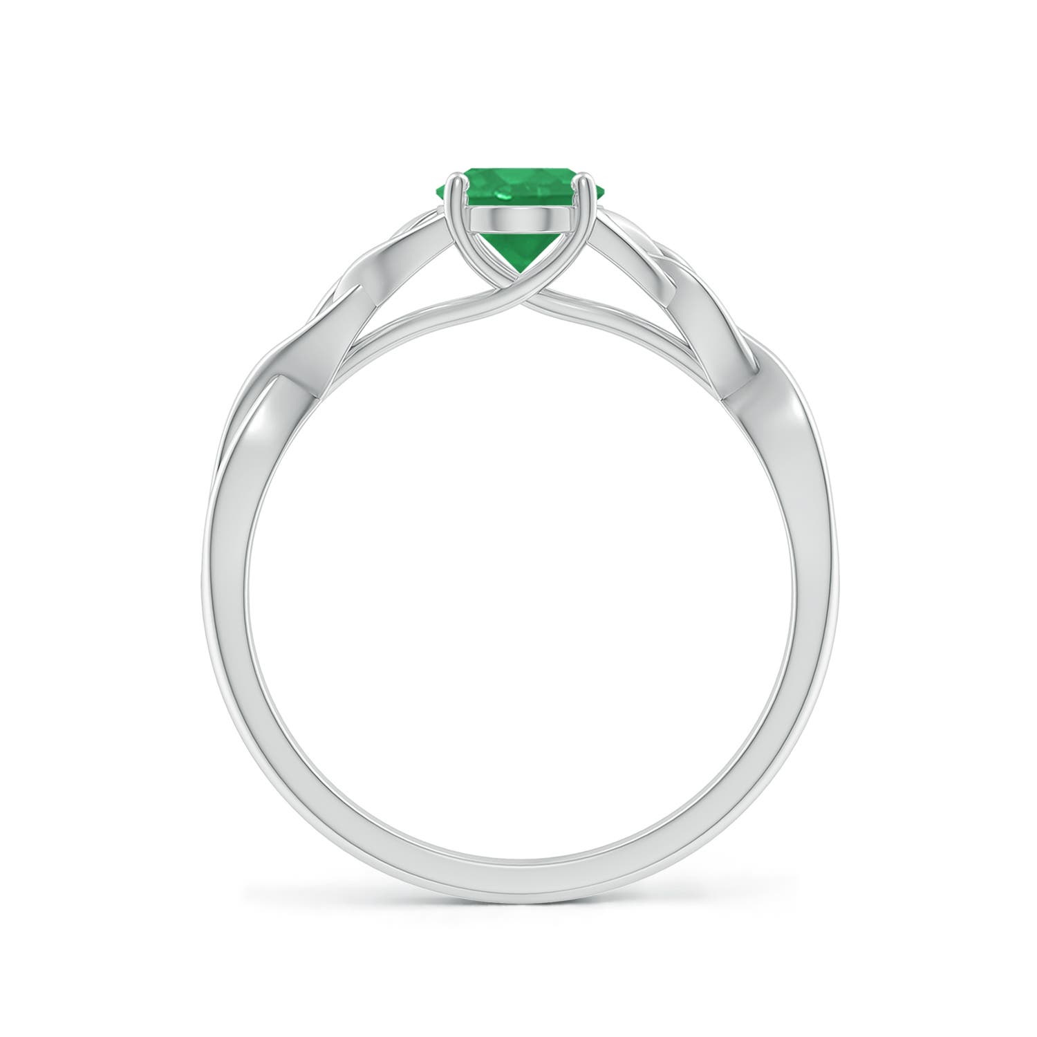 7x5mm A Oval Emerald Celtic Knot Engagement Ring in P950 Platinum