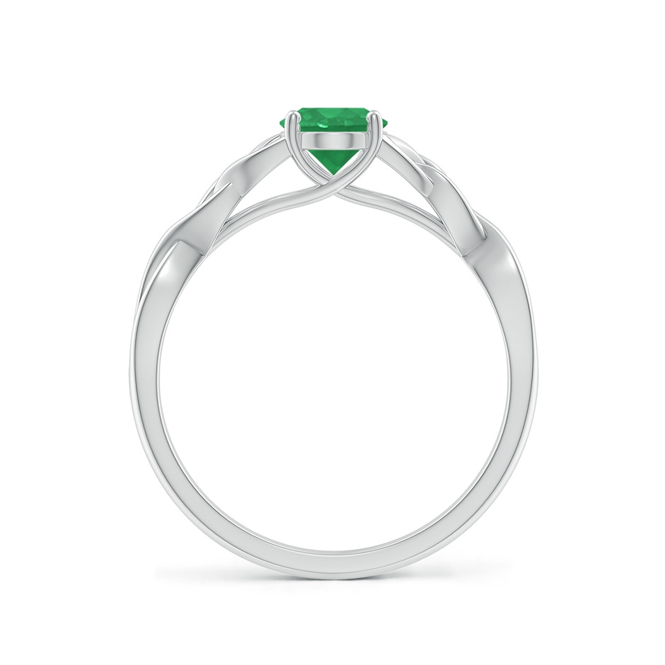 7x5mm A Oval Emerald Celtic Knot Engagement Ring in P950 Platinum side 199