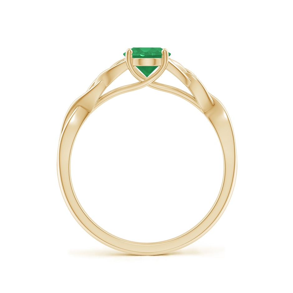 7x5mm A Oval Emerald Celtic Knot Engagement Ring in Yellow Gold side 199