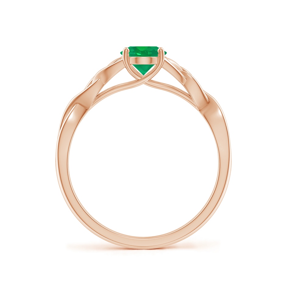 7x5mm AA Oval Emerald Celtic Knot Engagement Ring in Rose Gold side 199