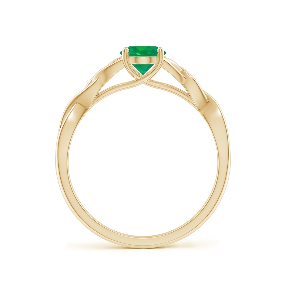 7x5mm AA Oval Emerald Celtic Knot Engagement Ring in Yellow Gold side 199