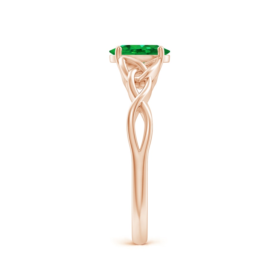 7x5mm AAA Oval Emerald Celtic Knot Engagement Ring in Rose Gold side 299