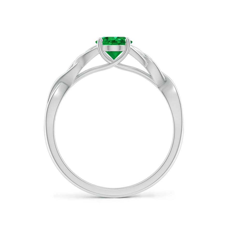 7x5mm AAA Oval Emerald Celtic Knot Engagement Ring in White Gold side 199