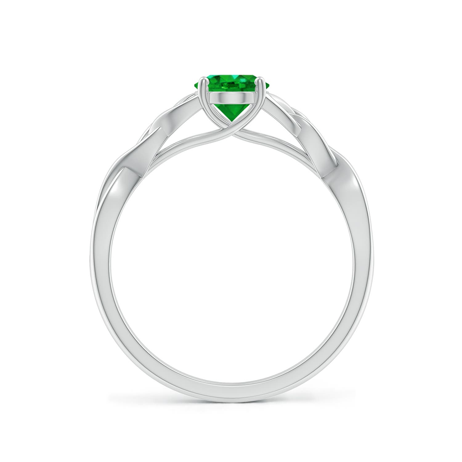 7x5mm AAAA Oval Emerald Celtic Knot Engagement Ring in P950 Platinum