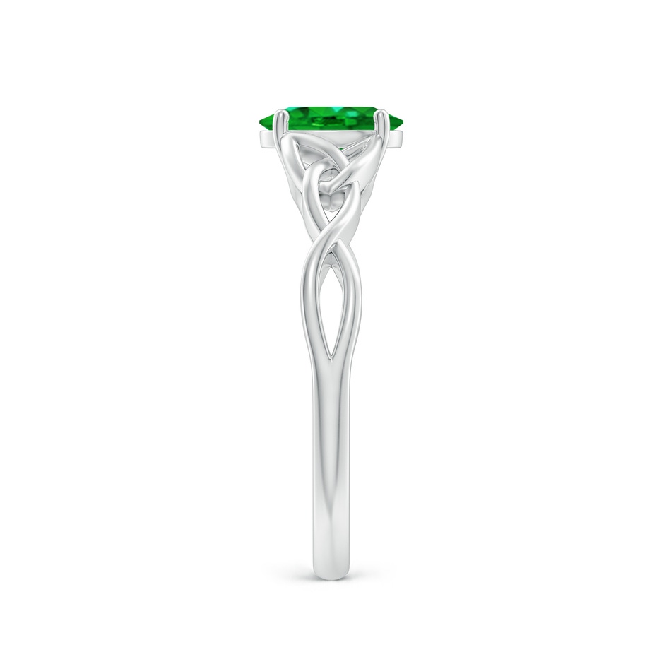 7x5mm AAAA Oval Emerald Celtic Knot Engagement Ring in White Gold side 299
