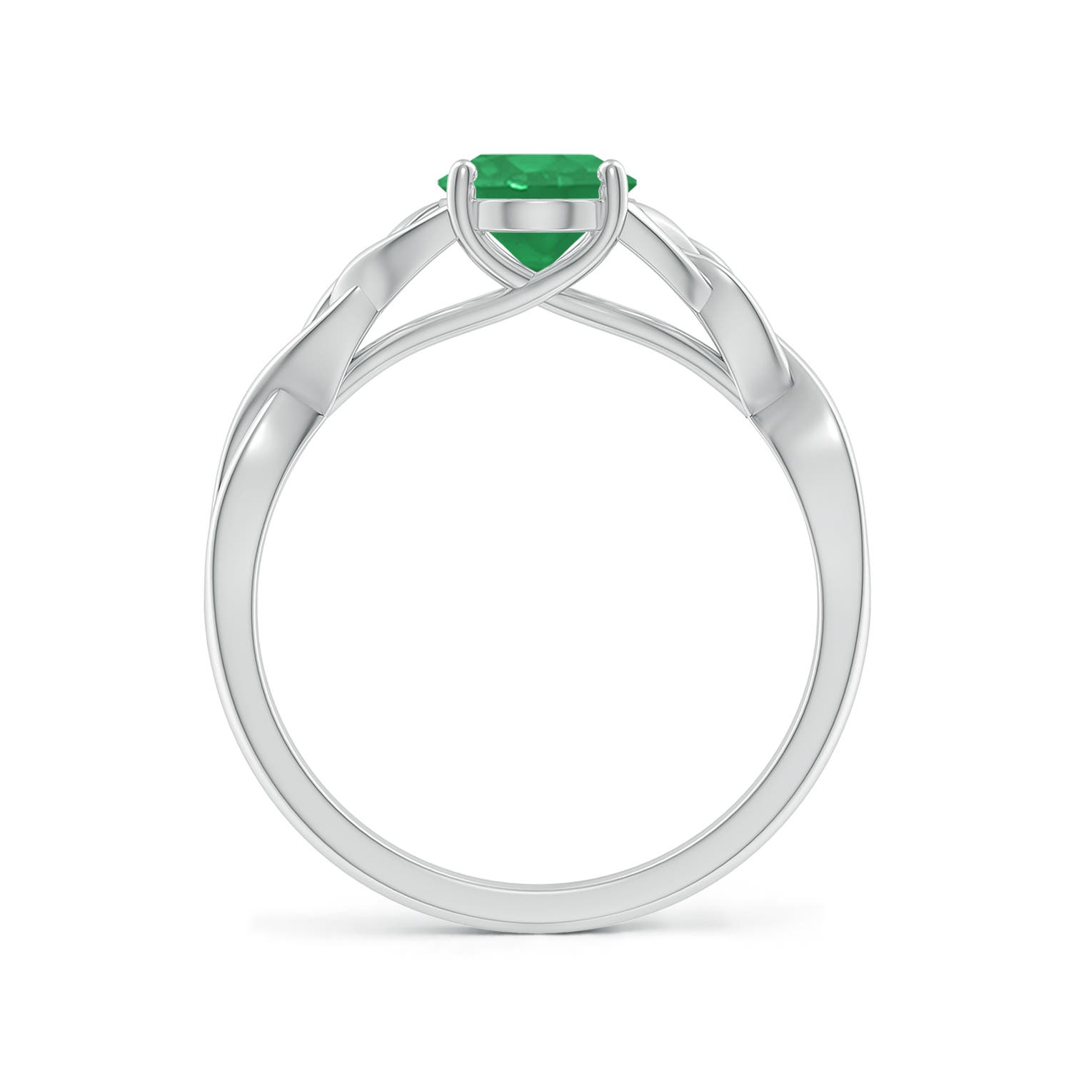 8x6mm A Oval Emerald Celtic Knot Engagement Ring in P950 Platinum